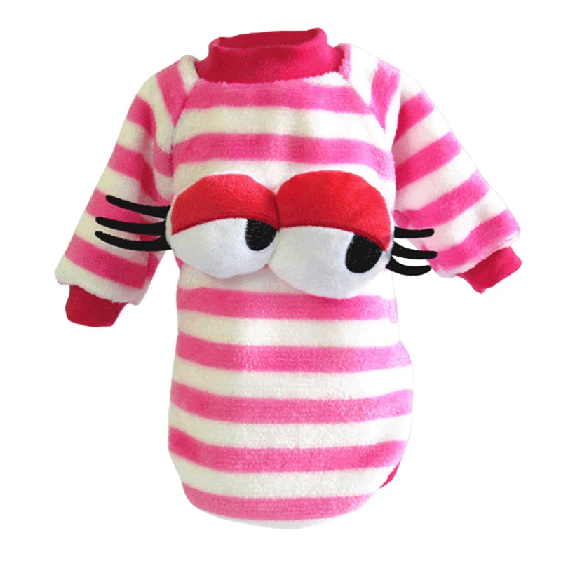 

Winter Stripe Pet Dog Clothes For Small Dogs Thicken Soft Striped Dog Vest For Chihuahua york para porro Cute Creative Eyes 30P1