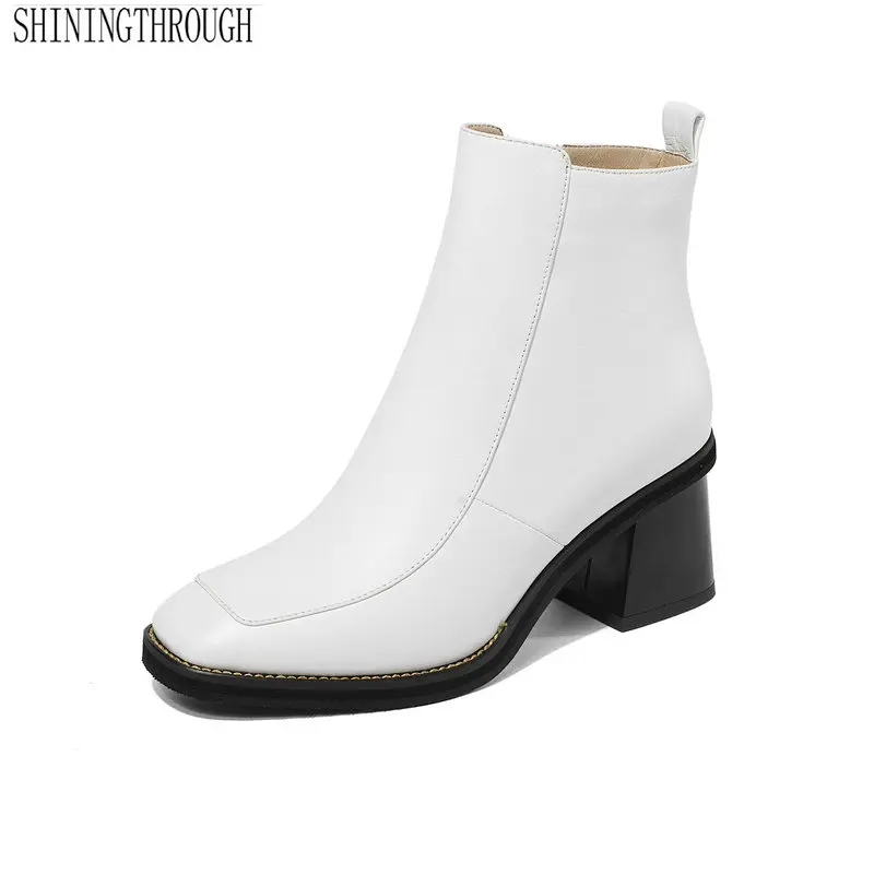 

Genuine Leather Women Sexy High Heel Boots Fashion Ankle Zipper Women Shoes Spring Autumn Party Dancing Ladies Shoes