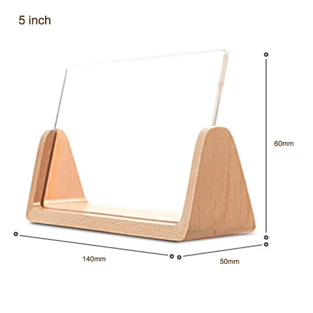 Твердая деревянная фоторамка простая инновационная 6 дюймов 7 дюймов акриловая u-образная прочно домашняя настольная декоративная фоторамка - Цвет: 5 inch