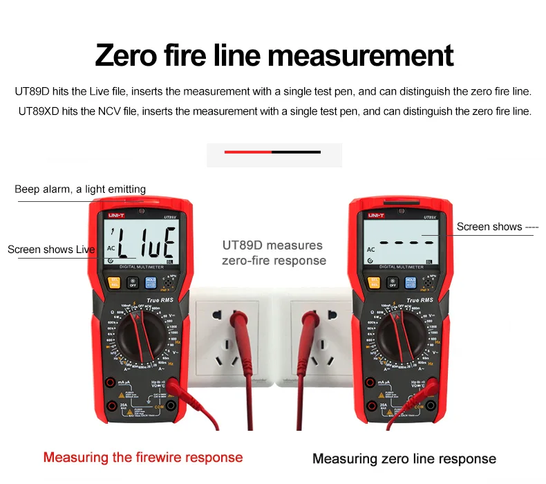 UNI-T UT89XD UT89X True RMS мультиметр Цифровой Профессиональный электрический тестер NCV диод температура Триод измеритель емкости