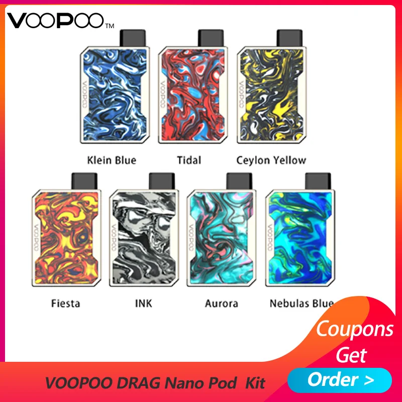 

Original Vape Kit VOOPOO DRAG Nano Pod 750mAh battery & 1ml Pod Top GENE chip Resin panel VOOPOO Kit vs minift kit pod system