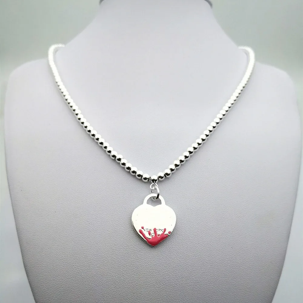 

1:1 TIFF100% sterling silver 925 European and American popular gorgeous original classic heart-shaped ladies charm necklace gift