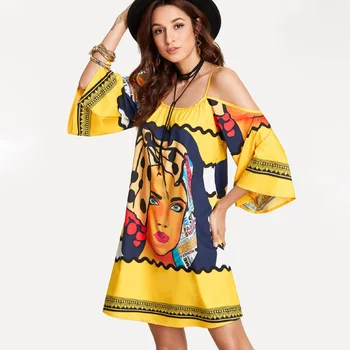 

Europe and America sexy triangle deep V hanging neck short skirt female fluorescent strapless backless beach dress female