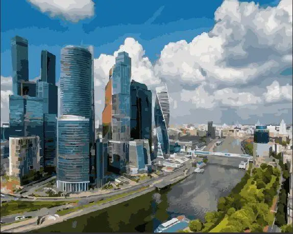 Moscow City New arrival unique gift Digital Oil Painting On Canvas framed painting by numbers decorative picture