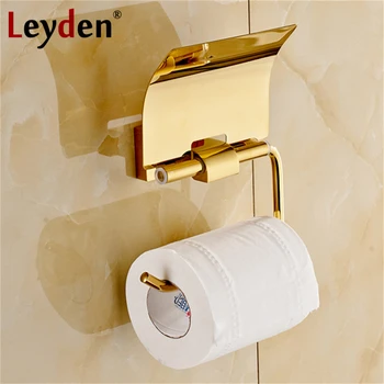 

Leyden Toilet Paper Holder Luxury Polished Golden/ Chrome with Cover Wall Mounted Brass Toilet Paper Hanger Bathroom Accessories