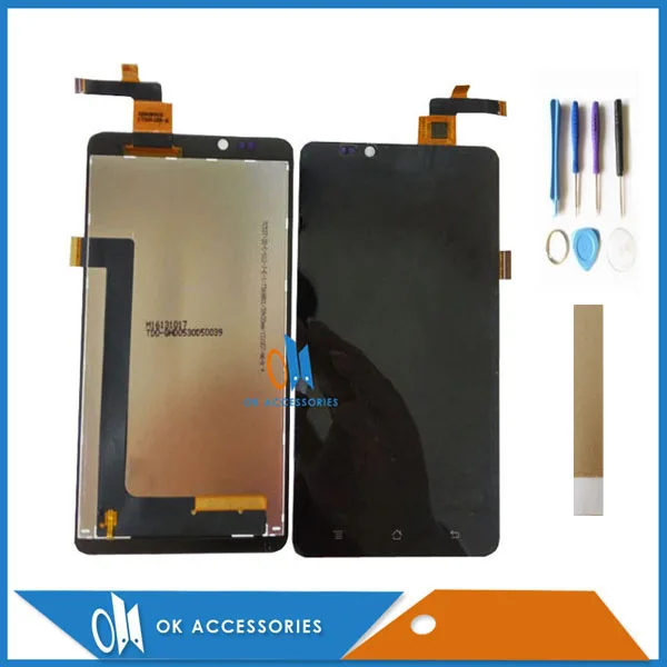 

For Highscreen Omega Prime XL LCD Display+Touch Screen Digitizer High Quality Black Color With Tools Tape