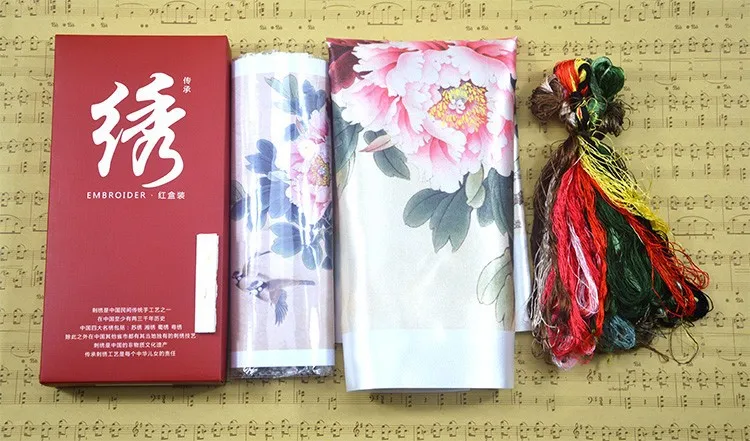DIY Шелковая шелковая вышивка Сучжоу наборы напечатанные узоры рукоделие Наборы Пион и Лилия