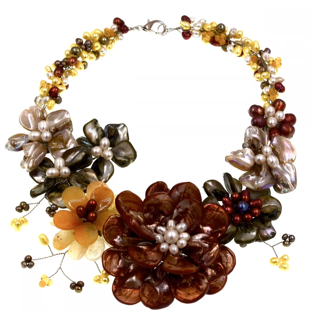 Ожерелье чокер с желтым камнем и жемчугом 2017|mother of pearl|necklace chokerspearl choker |