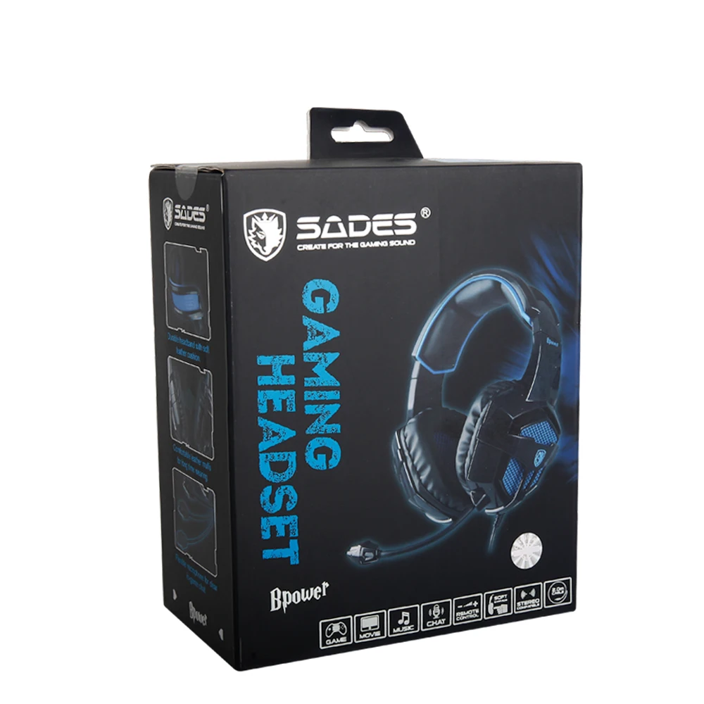 SADES Bpower стерео звуковая гарнитура 3,5 мм наушники Игровые наушники применимые Xbox One/PS4/PC/ноутбук/мобильный