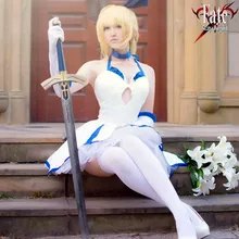 Sable Lirio blanco vestido trajes de cosplay de anime Japonés Fate/stay night ropa