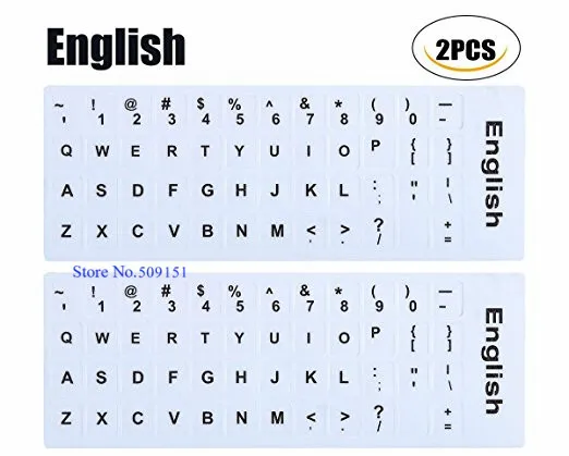 Наклейка на клавиатуру с английской черно-белой буквой Алфавит раскладка наклейка для hp Dell Asus lenovo Dell ноутбук Mac настольный компьютер - Цвет: White