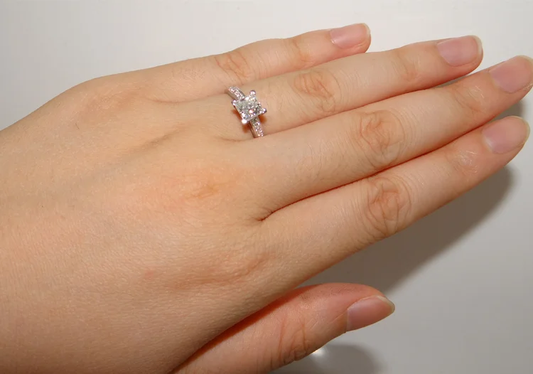 Романтическое кольцо принцессы, настоящее 925 пробы, серебро, AAAAA, циркон, cz, обручальное кольцо, кольца для женщин, свадебные, массивные, вечерние, ювелирное изделие