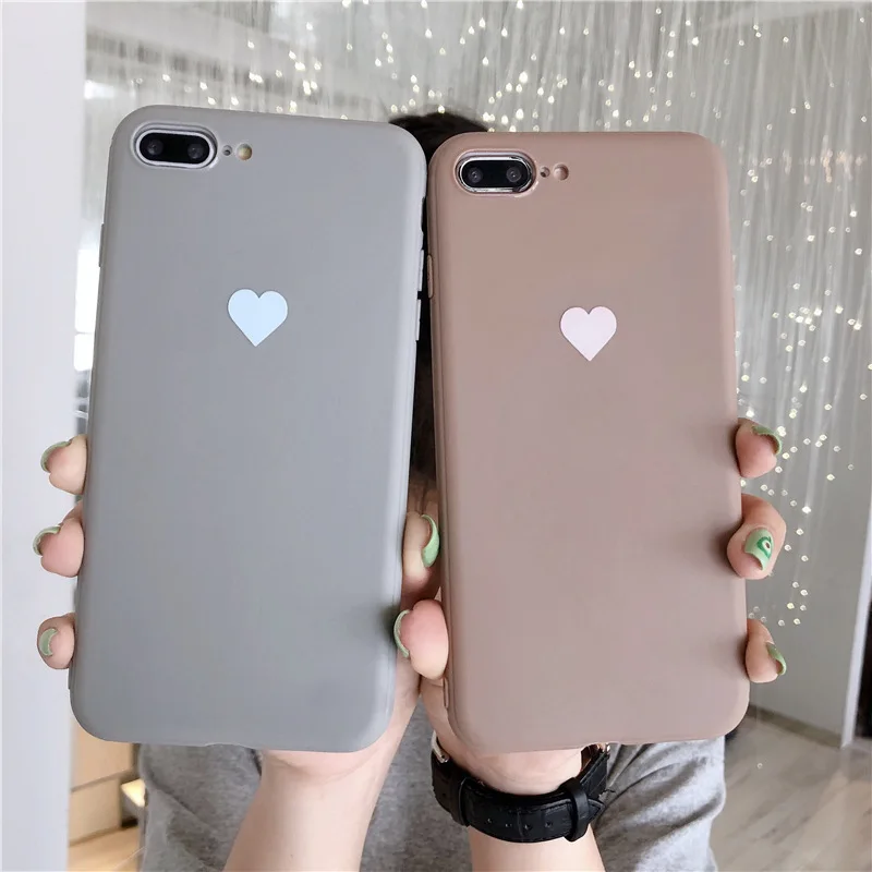 

Candy Color Soft Matte Love Silicone Phone Case for iPhone 6 6S 7 8 Plus Capa Case Fundas For iPhone X XS XR XS Max Back Cover
