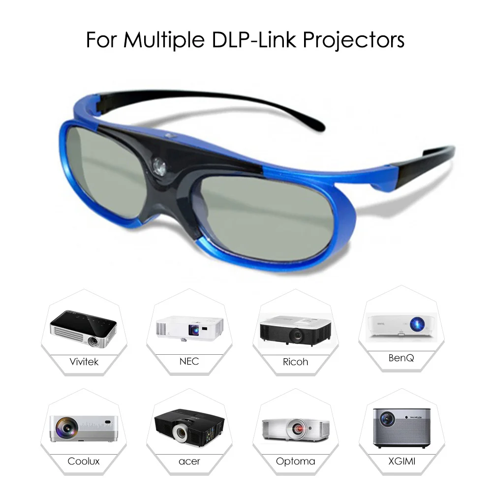 3D очки с активным затвором для универсального XGIMI Optoma acer Viewsonic BenQ CooLUX Sharp домашний