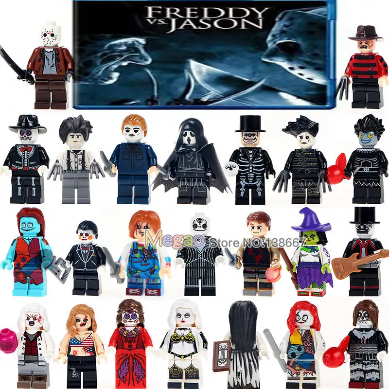

Single Jason Voorhees Hockey Mask Guy Pennywise Horror Movie Building Blocks Bricks Model Gifts Toys for Kids