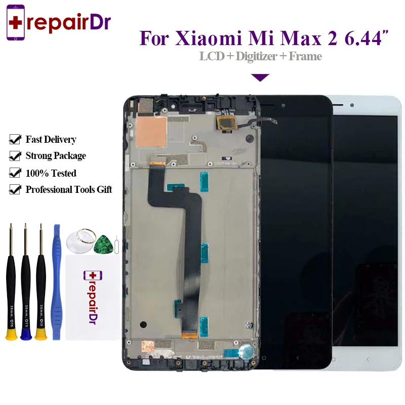 Цена Оригинальный ЖК дисплей для Xiaomi mi Max 2 ЖК дисплей + сенсорная панель дигитайзер с рамкой 6,44