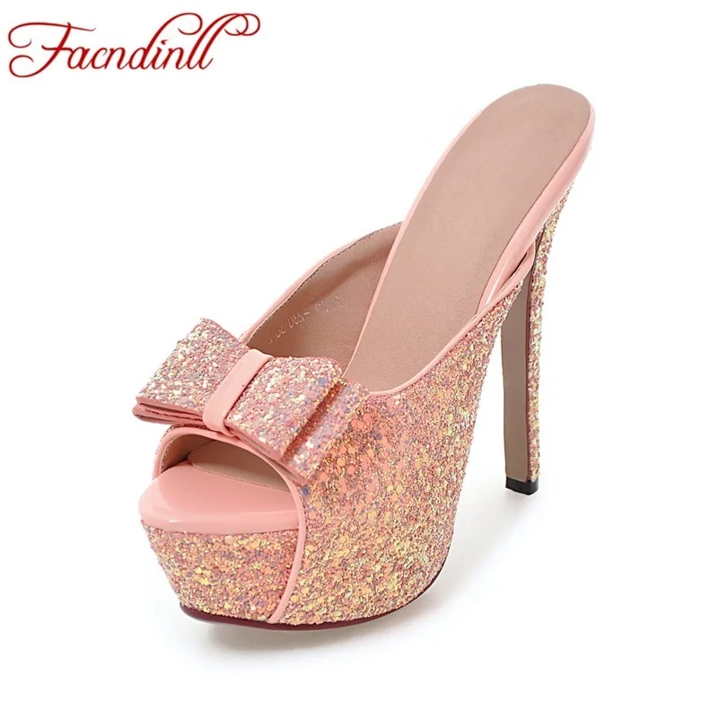 

Elegant summer ladies party wedding shoes 2017 sexy women super high heels sandals shallow peep toe bow-tie women sandals golden