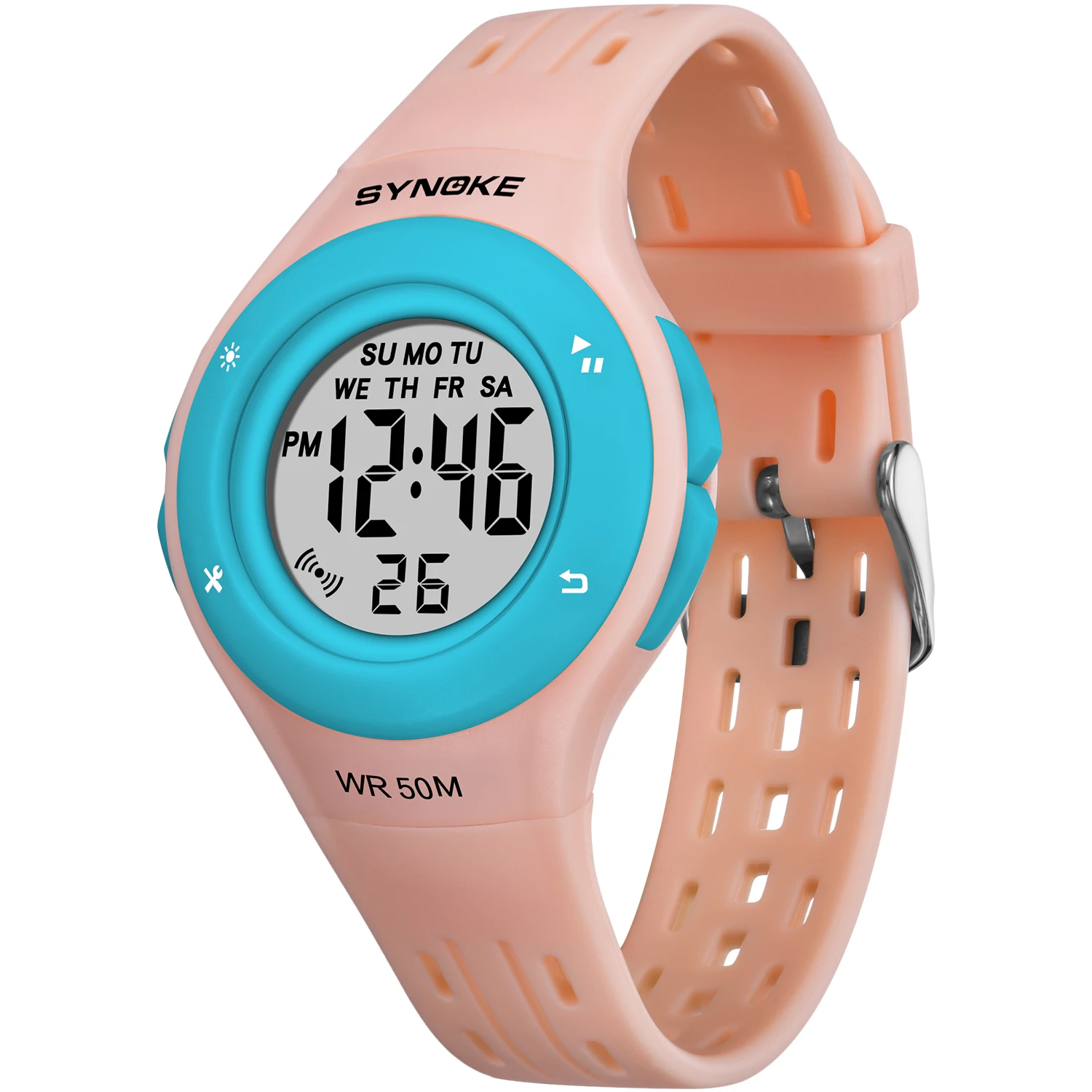 SYNOKE Student Children's Watch Kids Led Fashion Sports Watches Waterproof For Kids relogio infantil menina digital - Цвет: Pink Watch