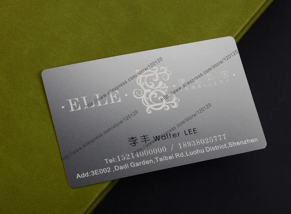 Персонализация цветок holed пробивая качество электрофоретическая черная визитная металлическая карточка из нержавеющей стали
