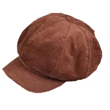 Новые вельветовые береты Британский ретро восьмиугольная открытый повседневное художник шляпа хлопок модные женские туфли крышки с пружинами