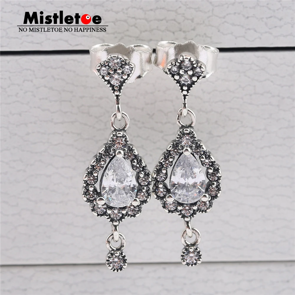 

Mistletoe 925 Sterling Silver Have no name Drop Earrings European Jewelry