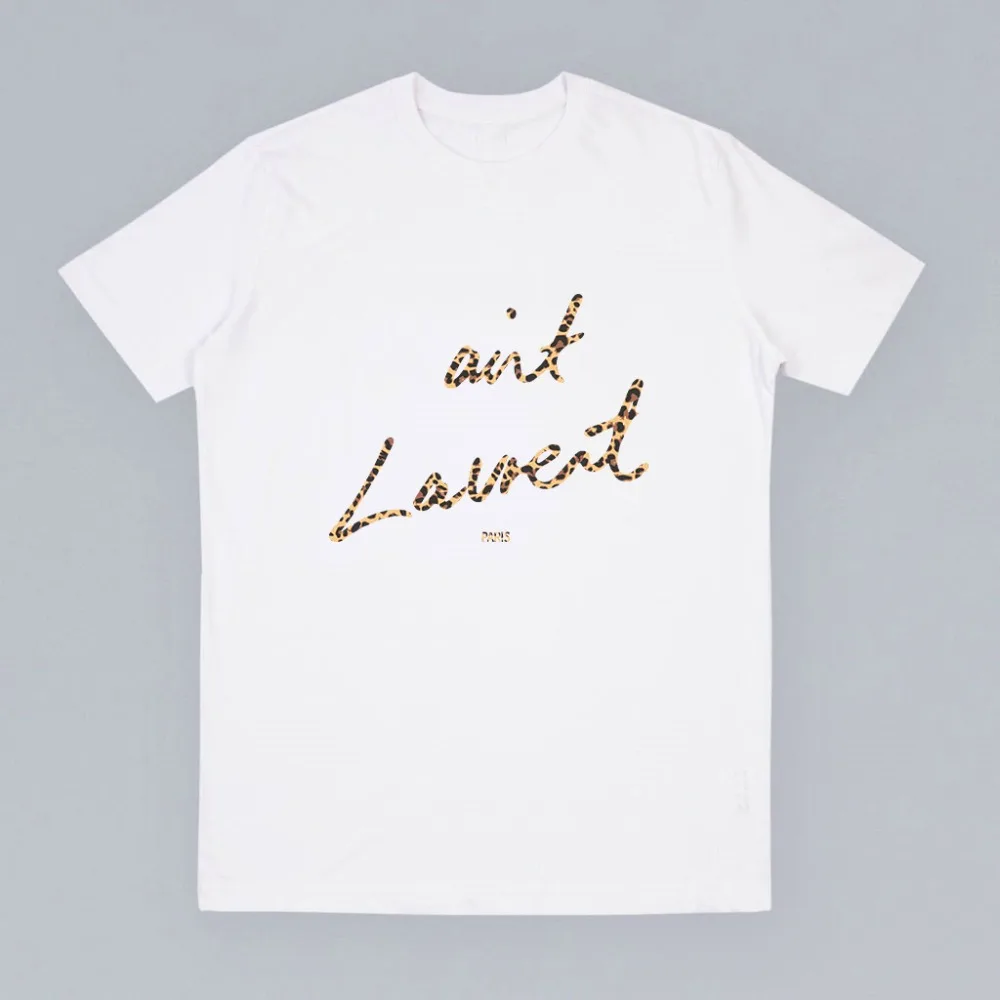 

Graphic Tribute Leopard Saint Signature Tee Shirt Women's Cotton Short Sleeves T-Shirt Tops Drop Shipping