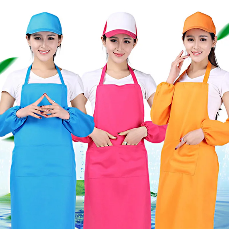 

Fashion Unisex Aprons Pocket Chef Home Kitchen Restaurant Nail Coffee Shop Cookware Craft Baking Cooking Print Logo from 10 pcs
