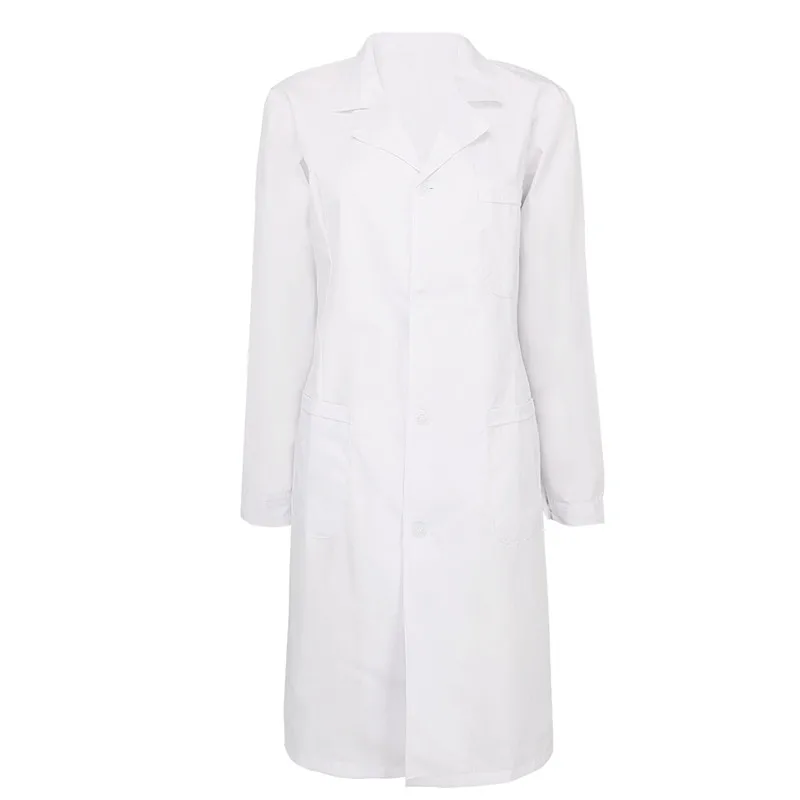 YiZYiF человек больница скрабы лабораторное пальто унисекс большой размер лабораторная Форма Белый с длинным рукавом медицинская медсестры униформа для доктора пальто