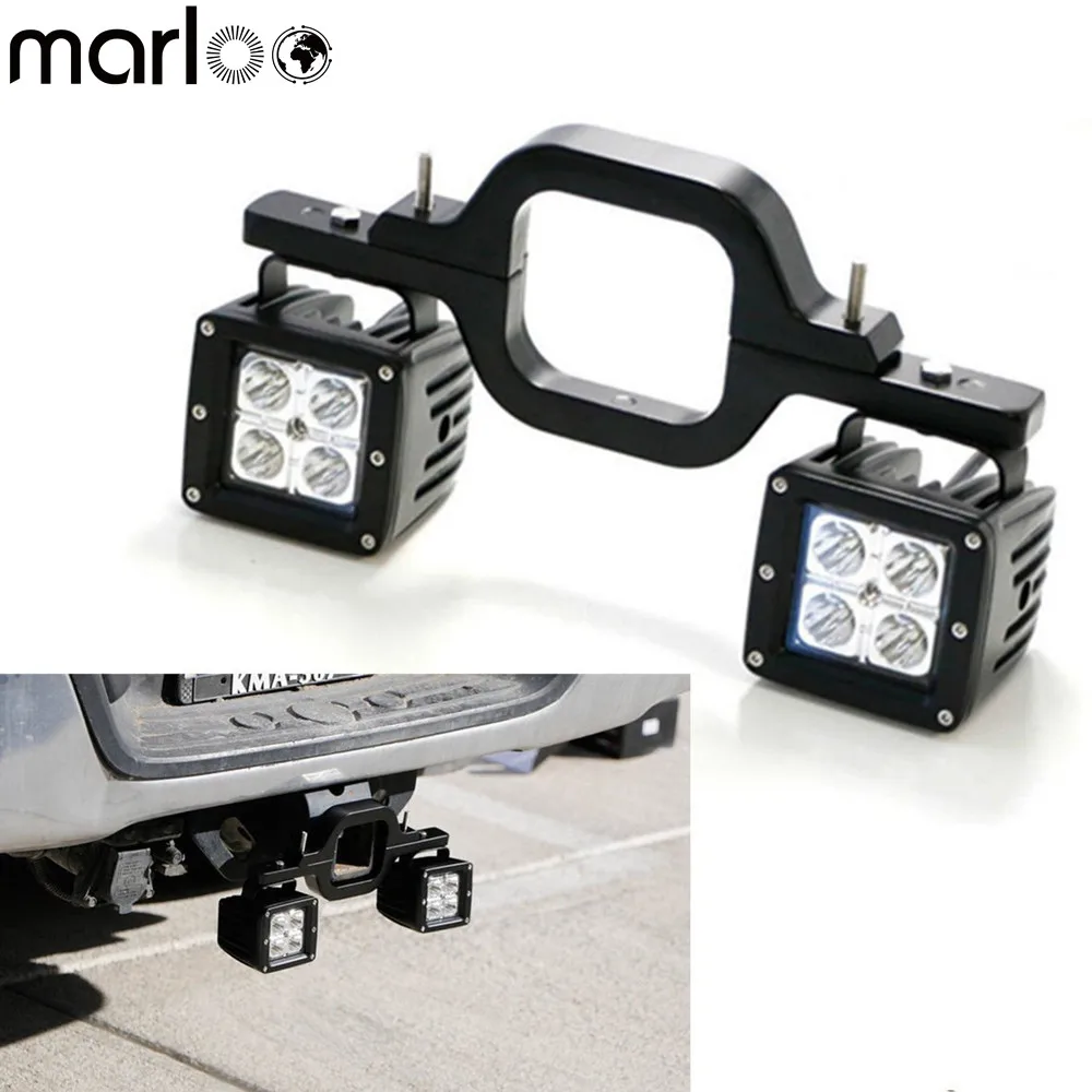 Marloo Universal Tow Hitch Mount Bracket Dual 20W LED Back