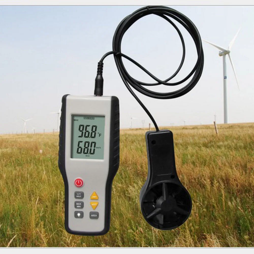 

High Sensitive Anemometer LCD CFM/CMM Display Wind Speed Anemograph Thermal Thermo-Anemometer Infrared Thermometer Measurement