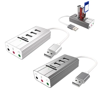 

USB 2.0 Multifunctional- HUB Connector Audio Ports TF Slot SD Card three functions in one Slot Adaptor