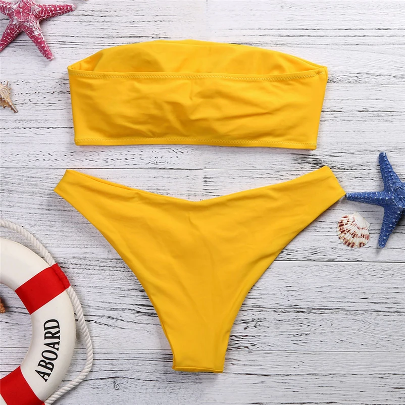 2018 Sexy Bikini Women Swimsuit Push Up Swimwear Cross Bandage Halter Bikini Set Beach Bathing Suit Swim Wear #FS#4JN15 (10)