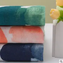 Печатная льняная вискозная ткань тканая цифровая печать цветочная ткань для шитья платья лета