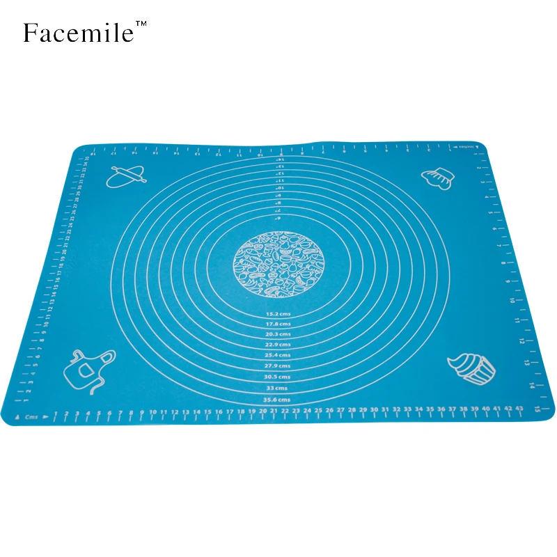 

50*40 Large Square Massive Pastry Fondant Silicone Work Rolling Baking Mat With Measurements Rolling Cut Mat Random Color