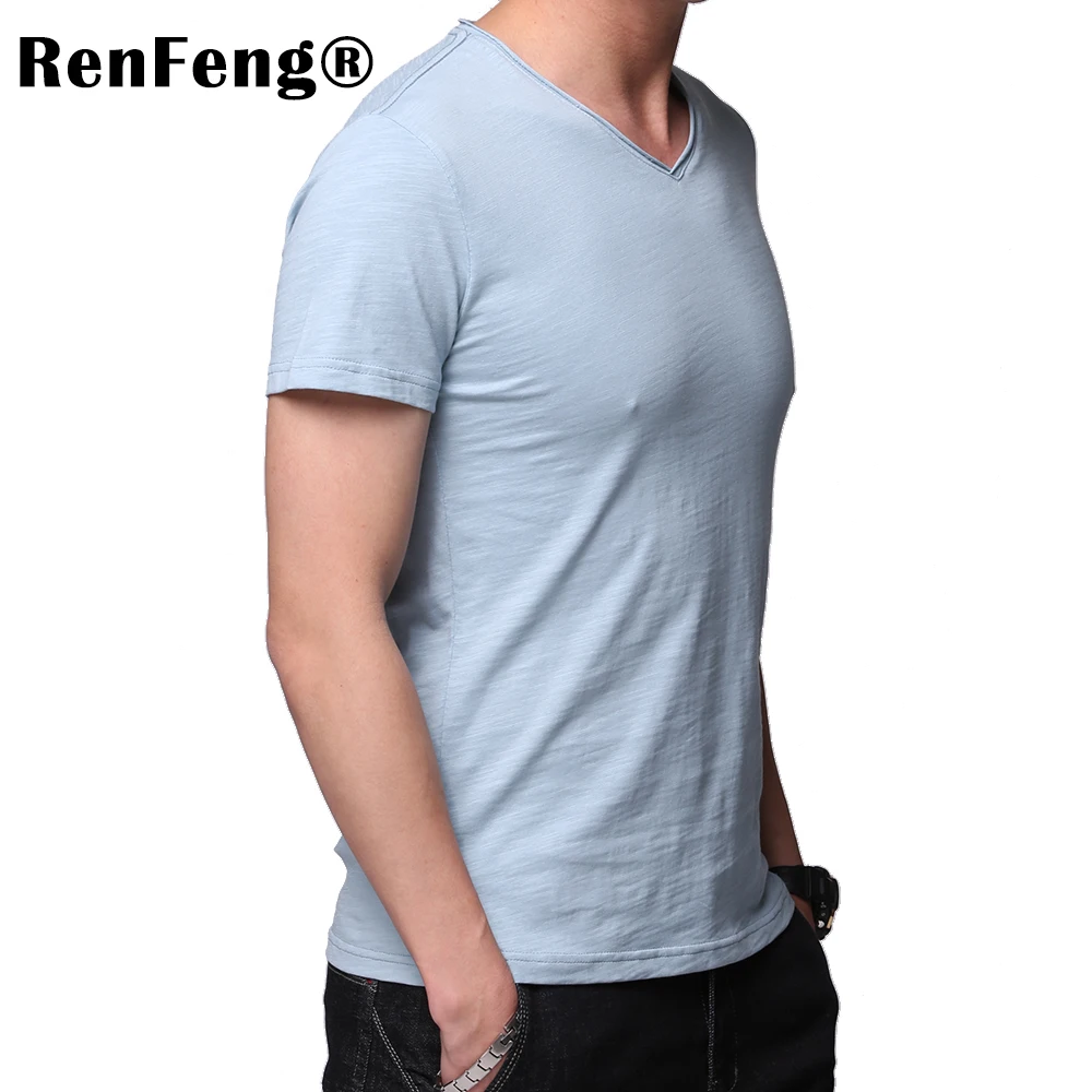 Under shirt men 2018 short sleeve t shirt men fashion brand design 95% Bamboo cotton T-shirt male quality Blank tshirts V-neck