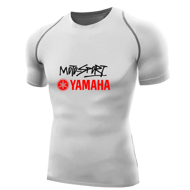 Yamaha рубашки для обтягивающая мужская кофта, футболка с короткими рукавами футболка топы для фитнеса camisa moto t-shirt футболки для мальчиков рубашка yamaha - Цвет: Синий