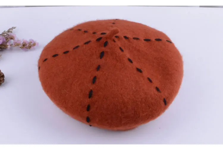 beret women winter french red black wool beret hat women french hat female beret women beret hats women winter  (6)