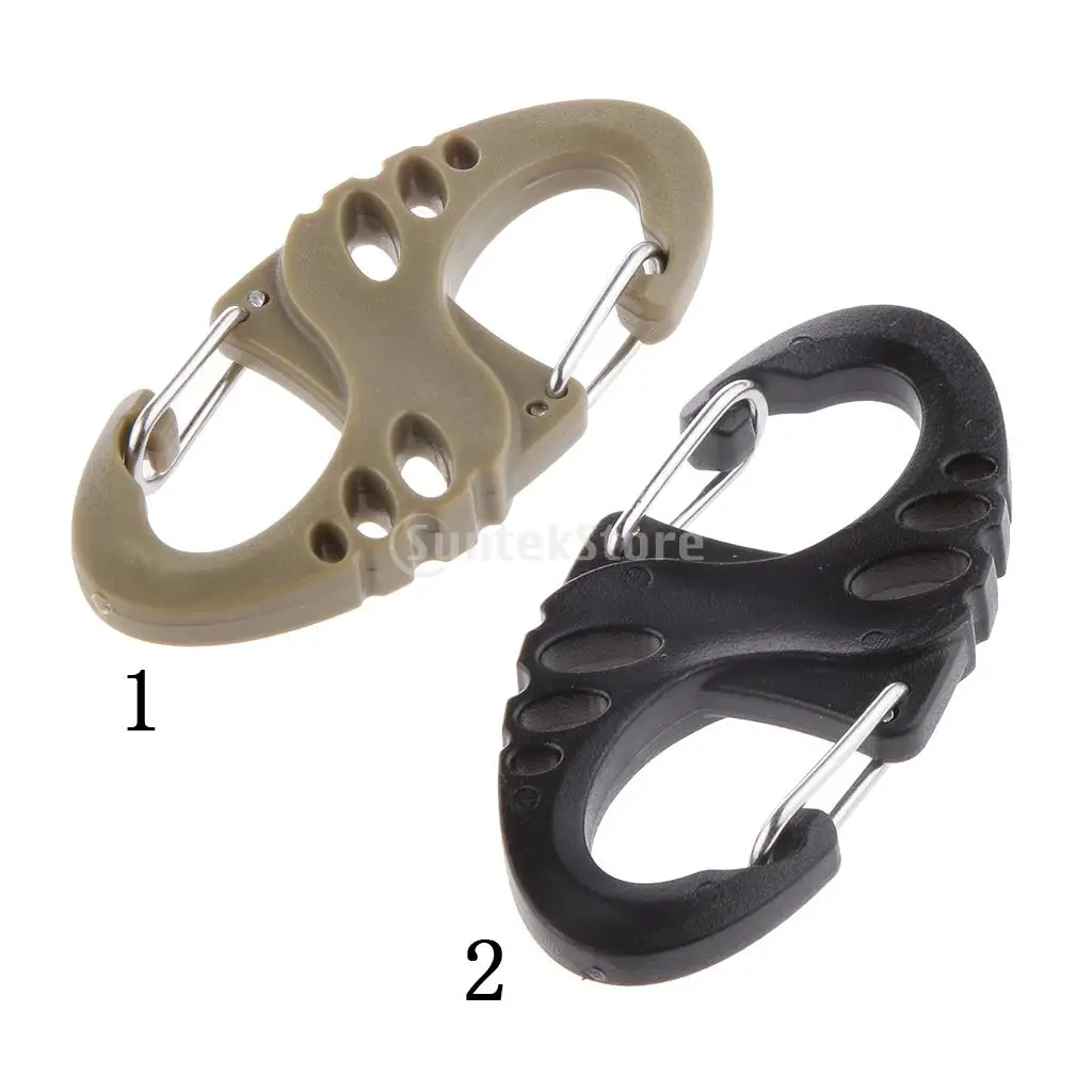

10pcs S Type Keychain Keyring Outdoor Sports Camping Hiking Carabiner Hook