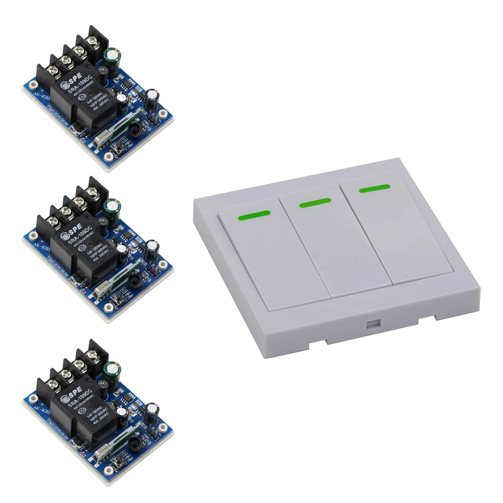 12V 24V 36V 48V 1CH RF Wireless Remote Control Receivers & Wall Panel ...