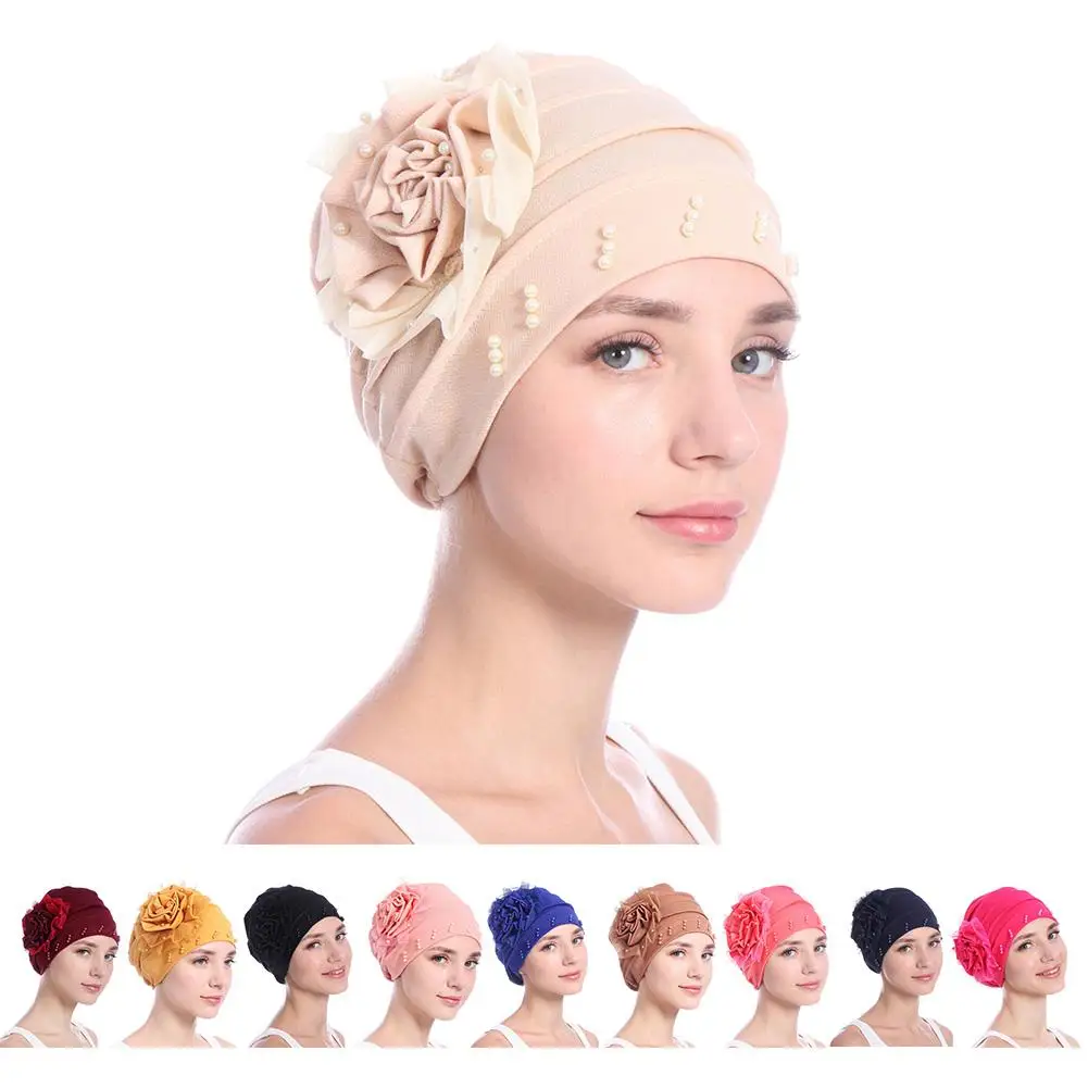 

Women's Pearl Elegant Turban Cap Chemotherapy Cap Beanie Cap Turban Cap