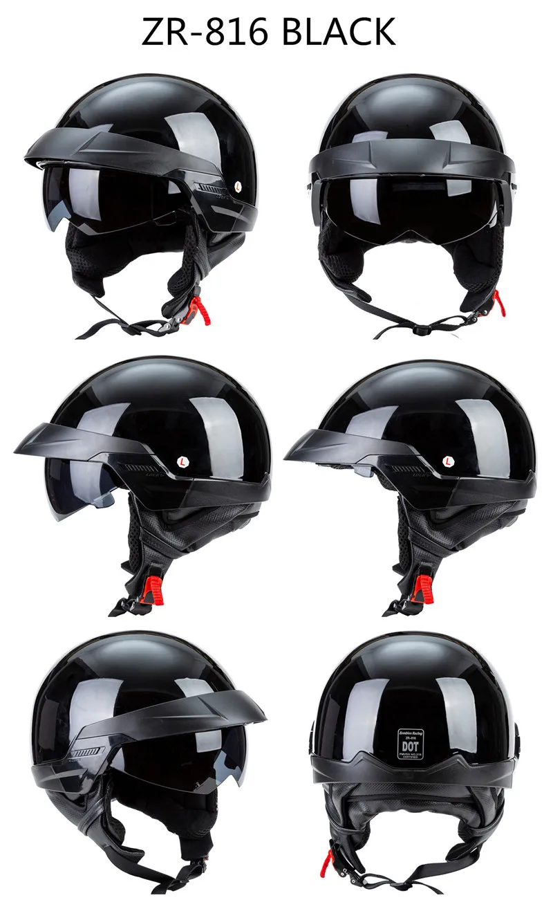 Zombies Racing ZR-816 Ретро круизер шлем DOT одобренный мотоциклетный шлем с открытым лицом шлем для мотоциклетных фанатов