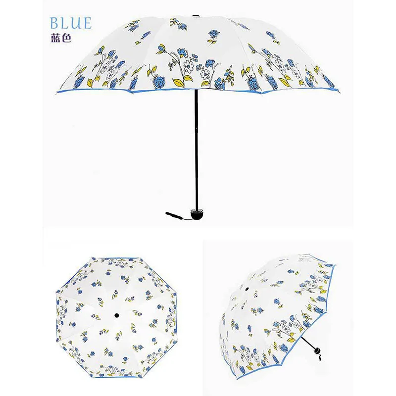 Полностью автоматический усиленный зонтик в виде цветка, складной женский зонтик, женский ветрозащитный милый мини складной зонтик - Цвет: Manual B