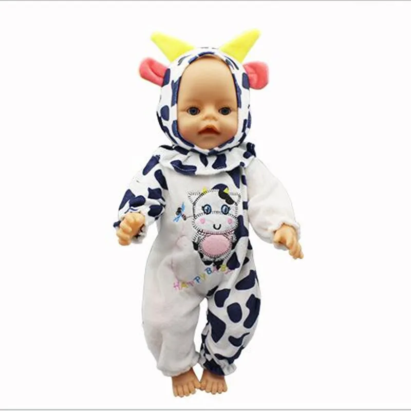 

Fit 17 inch 40-43cm Born New Baby Doll Clothes Doll Cow Frog Unicorn Pony And Kitten Clothes Accessories For Baby Gift