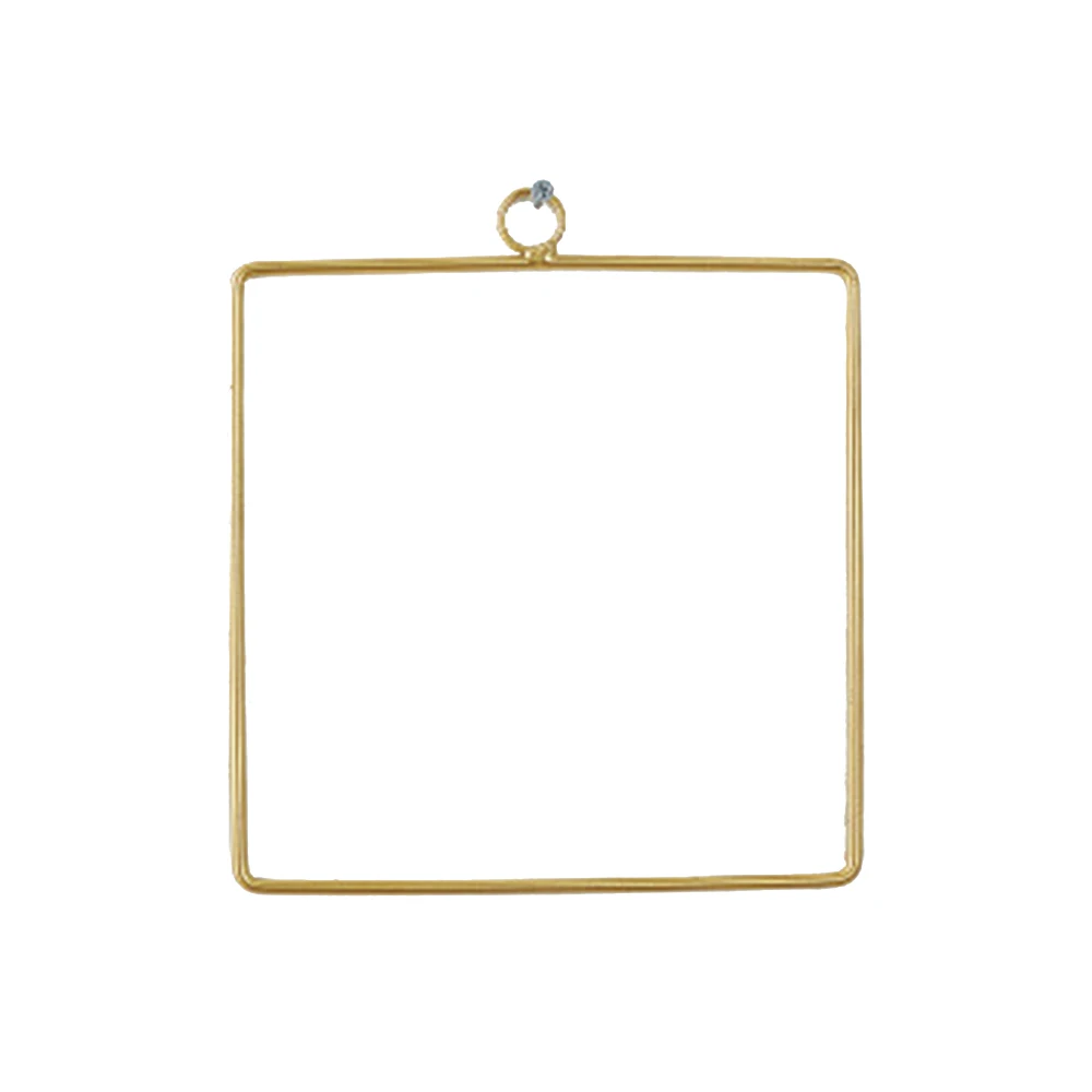 Square DIY железное кольцо гирлянда искусственное растение цветок стойки Рождественский венок обруч с цветами DIY Свадебные/вечерние/домашний декор - Цвет: Square