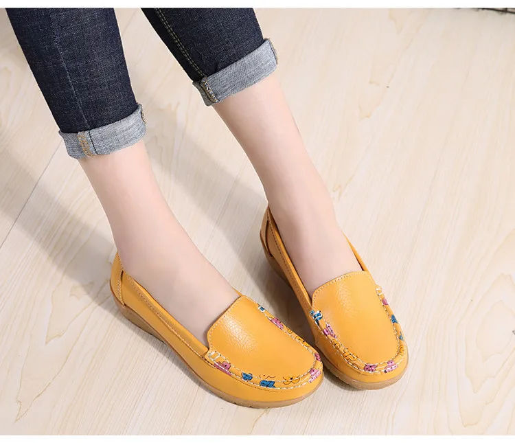 AH 2805-2019 Genuine Leather Women Loafers-5