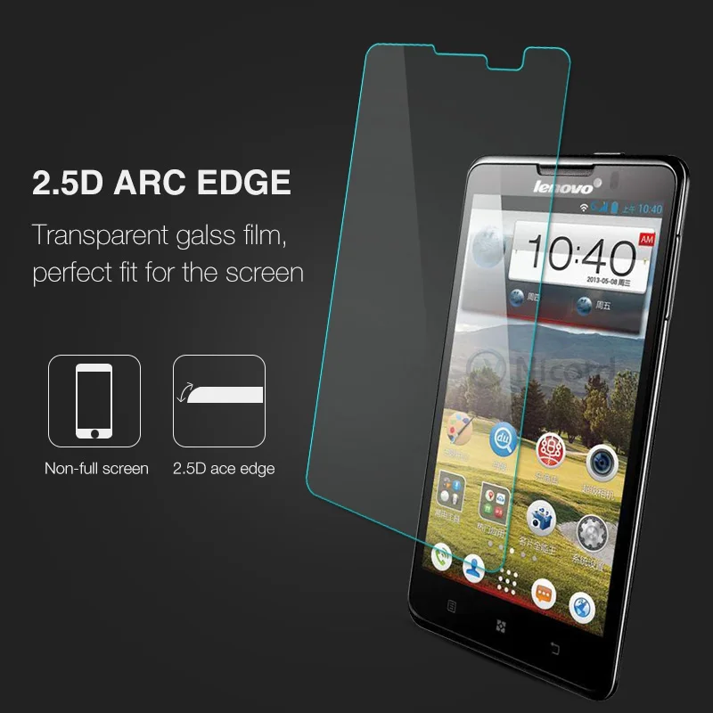 For Lenovo P780 P 780 Screen Protector 2.5D 9h Original Anti-shock 9H Tempered Glass Safety Protective Film pelicula de vidro (3)
