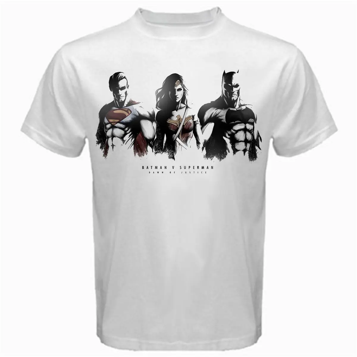 

2018 Summer style Batman v Superman dawn of Justice Tshirt White Basic Tee Hot Sale 100% cotton Tee shirt