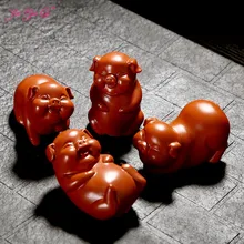 JIA-GUI LUO керамический свинья чай ПЭТ креативный фиолетовый украшение из глины Чай Аксессуары чайник с узорами подарок 9 стилей N002