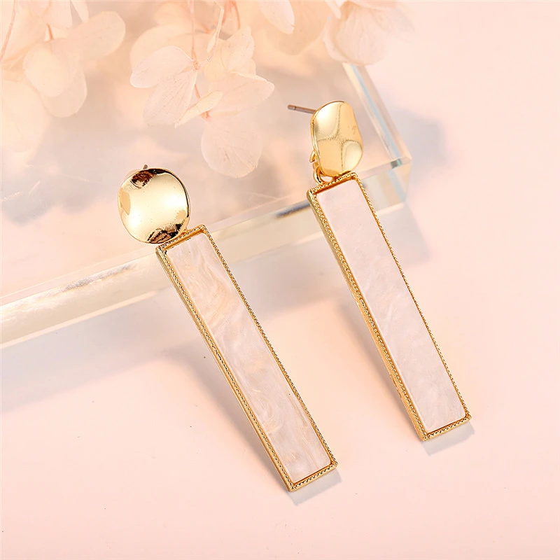 

Fashion Gold Korean Earrings For Women 2019 New Summer Acrylic Round Drop Wedding Earrings Pendientes Ladies Jewelry Gifts