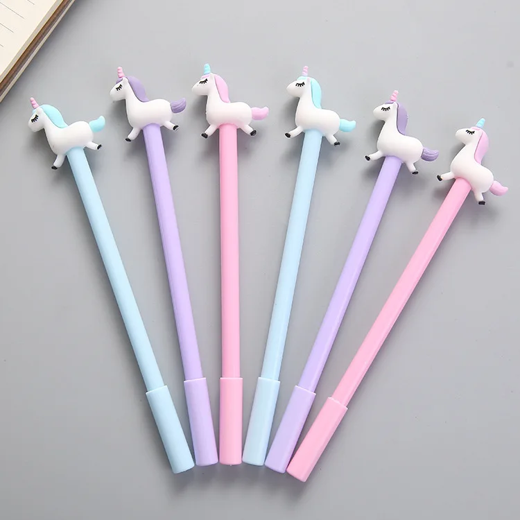 

40 pcs Small fresh and lovely jump unicorn silicone gel pen student cartoon fun fountain pen Factory Direct Sales stationery